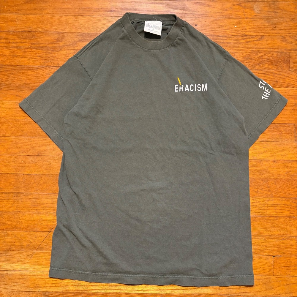 Vintage 90s Eracism Stop The Hate Graphic T-Shirt Men's Large